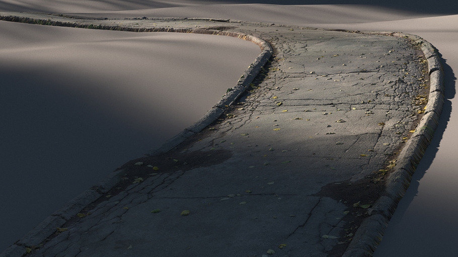 Cracked asphalt path in Man-Made - product preview 4