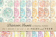 Watercolor Flowers Digital Paper