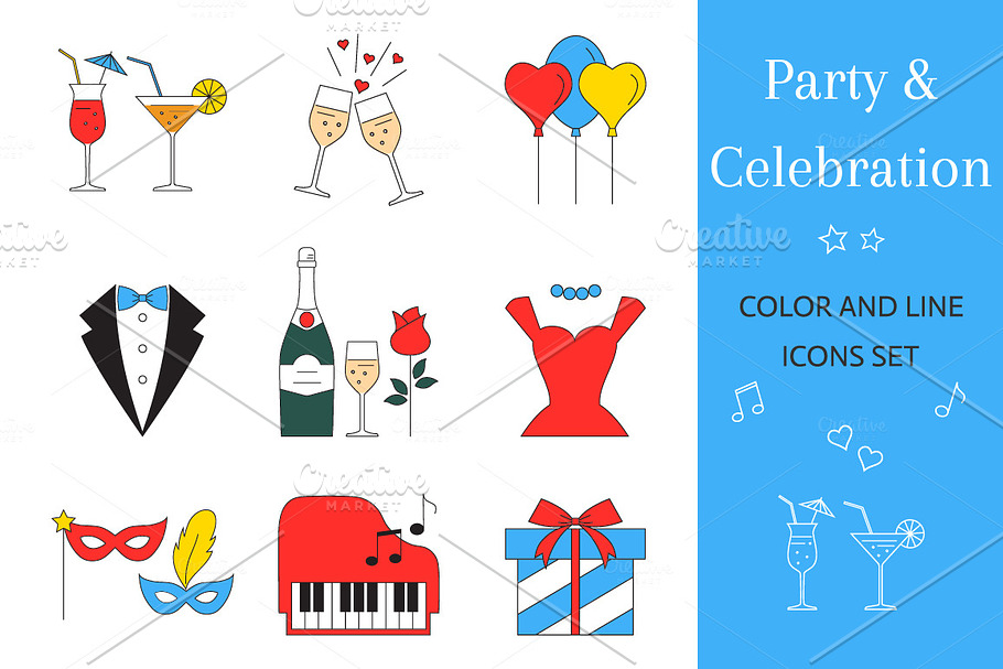 Party & Celebration Icons Set in Happy Birthday Icons - product preview 8