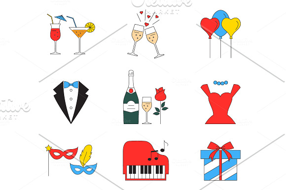 Party & Celebration Icons Set in Happy Birthday Icons - product preview 1