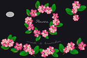 Vector flowers and wreath