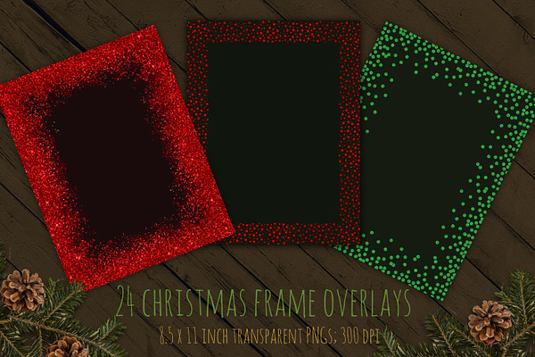 Christmas glitter frames