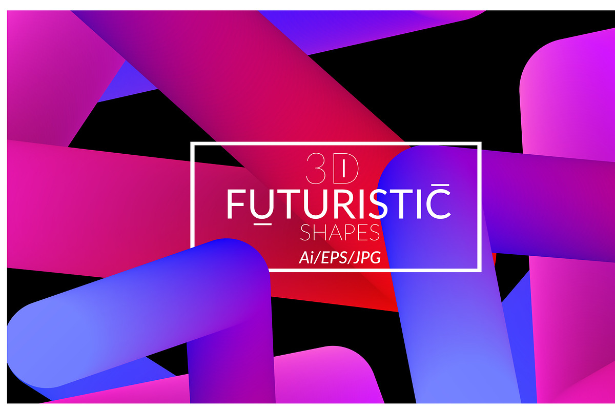 3D vector futuristic shapes in Photoshop Shapes - product preview 8