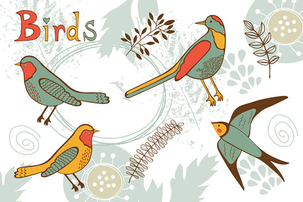 Birds graphics and patterns