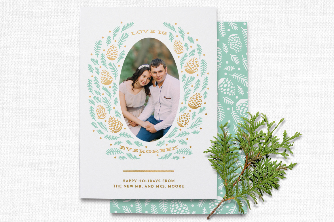 Newlywed Christmas Card ~ Card Templates ~ Creative Market