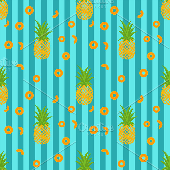  seamless pattern with pineapples in Patterns - product preview 2