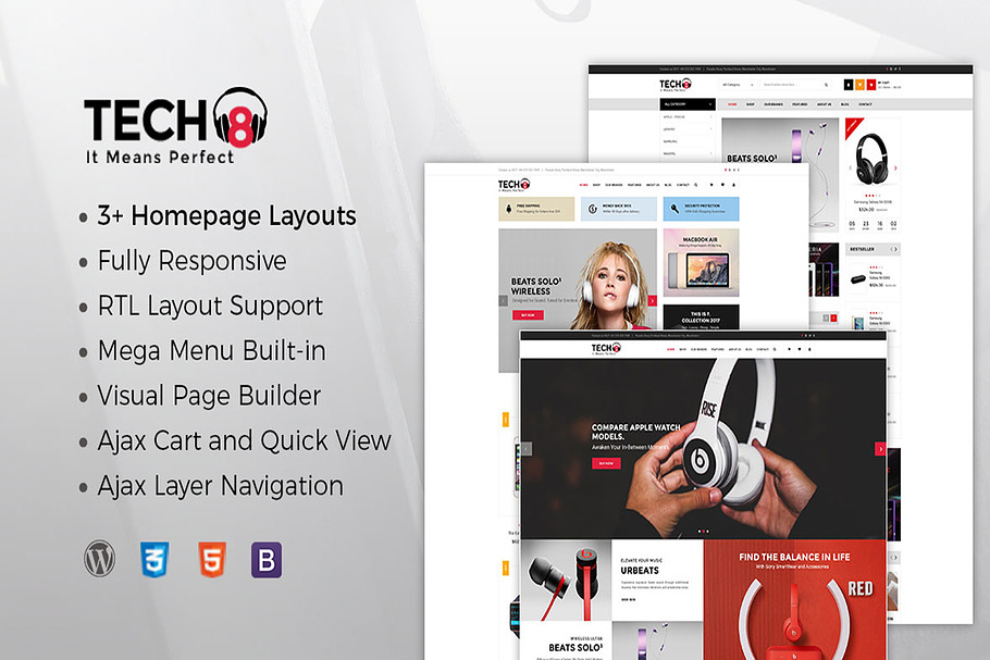 TECH8 - HiTech WooCommerce Theme in WordPress Commerce Themes - product preview 8