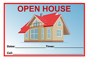 open house sign, vector illustration