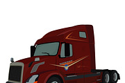 truck, semi truck, lorry, vector