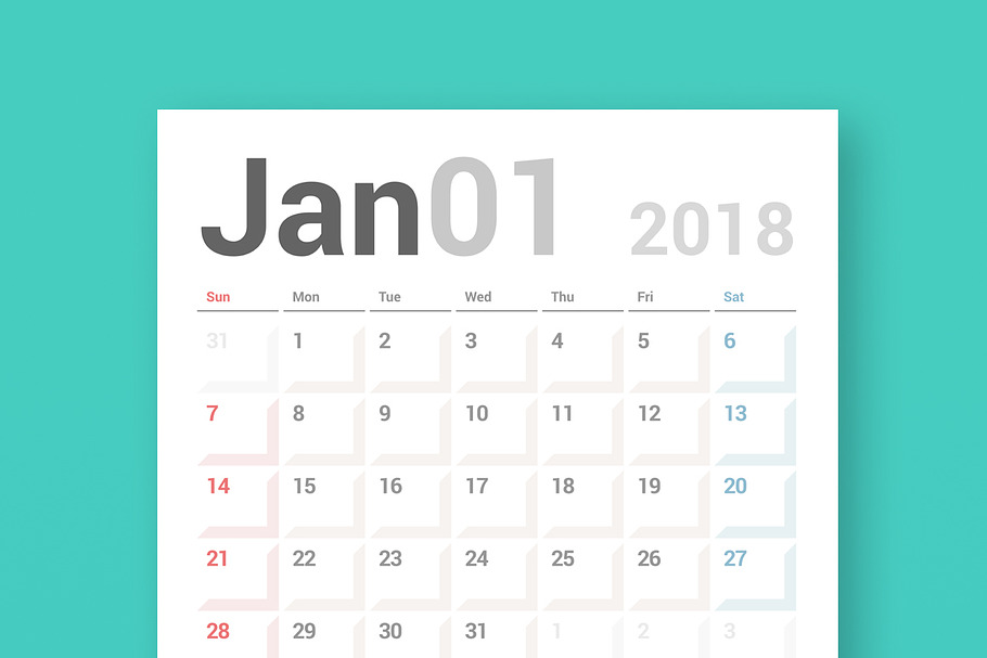 Calendar 2018 Planner Design in Stationery Templates - product preview 8