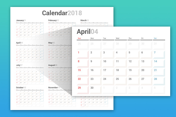 Calendar 2018 Planner Design in Stationery Templates - product preview 2