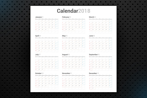 Calendar 2018 Planner Design in Stationery Templates - product preview 3