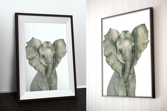 Elephant kid watercolor in Illustrations - product preview 1