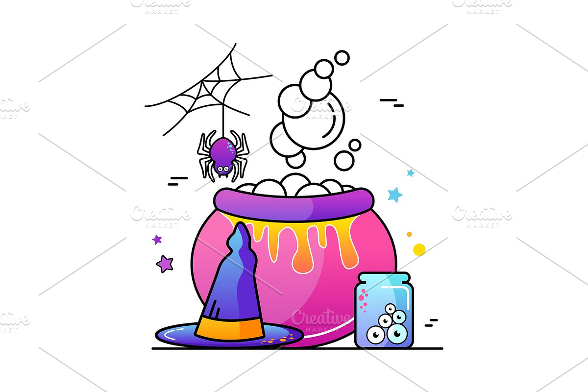 Halloween vector illustration Poster in Illustrations - product preview 8