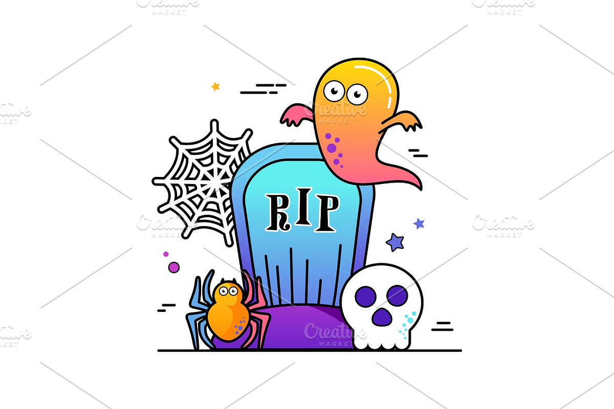 Halloween vector illustration Poster in Illustrations - product preview 8