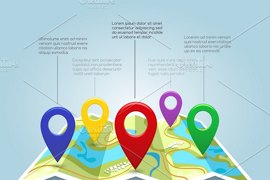 Cartography location pointers in Illustrations - product preview 8