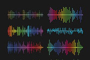 Multicolored graphic equalizer waves
