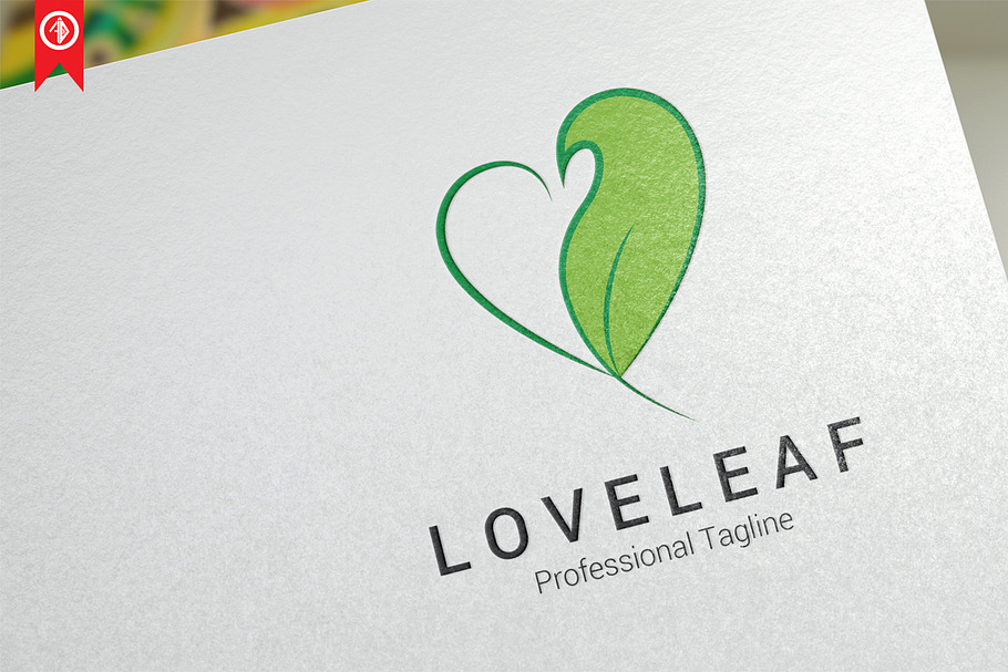 Love Leaf Logo Template