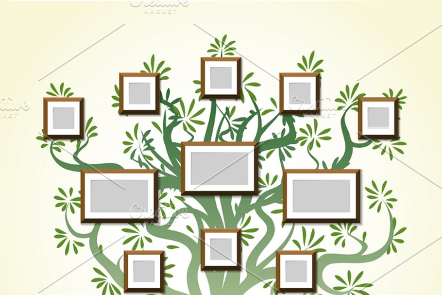 Family tree with photo frames in Illustrations - product preview 8