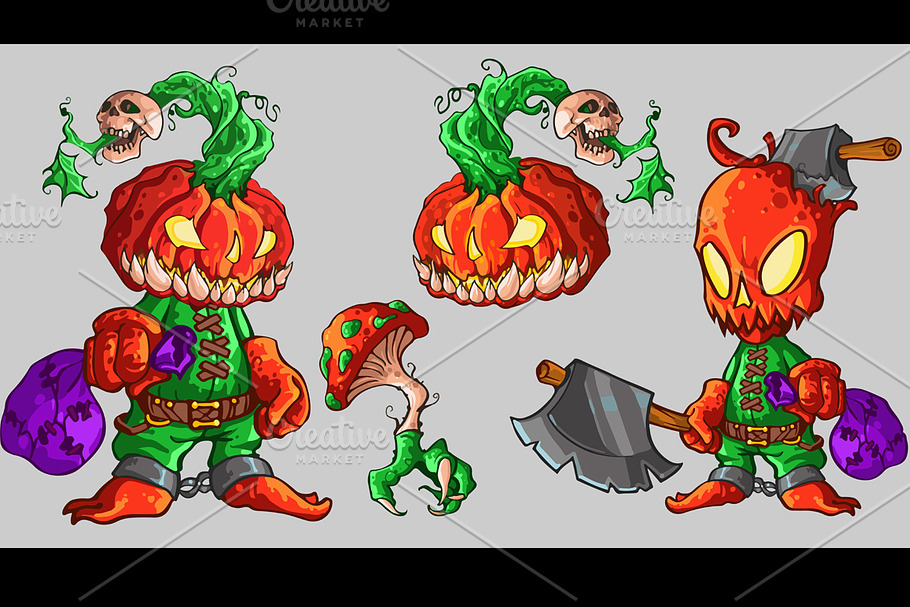 Halloween vector characters pack.
