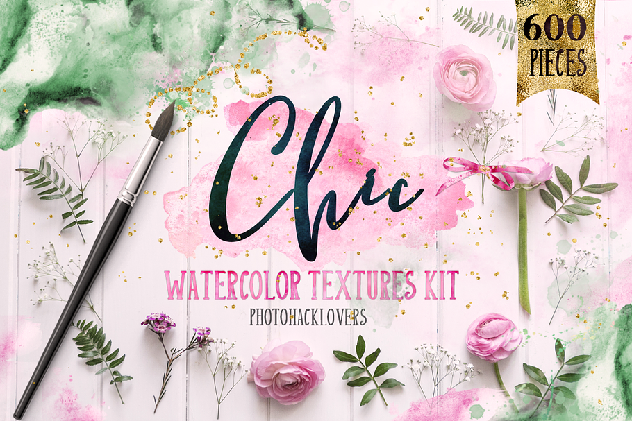 CHIC WATERCOLOR TEXTURES in Textures - product preview 8