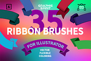Vector Ribbon Brushes Illustrator