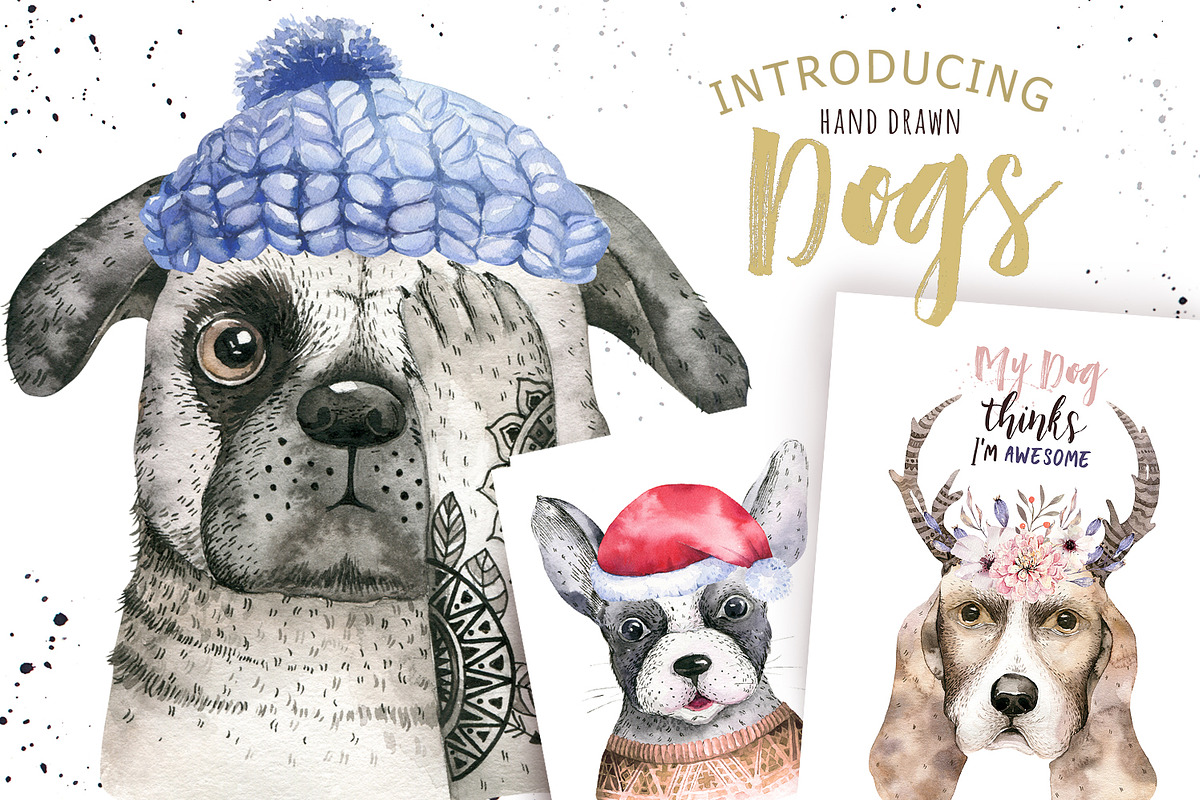 Cute dog collection in Illustrations - product preview 8