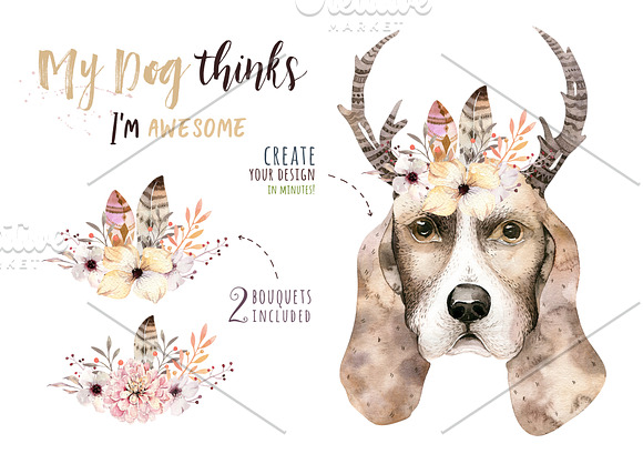 Cute dog collection in Illustrations - product preview 5