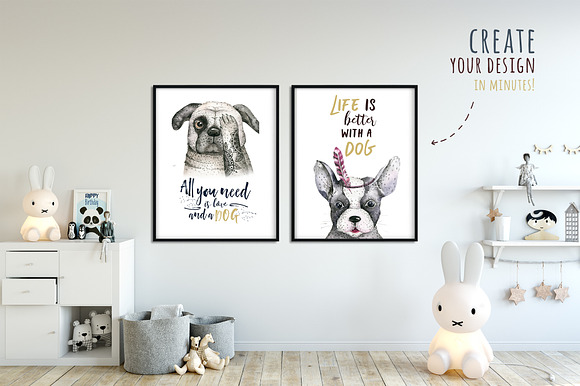 Cute dog collection in Illustrations - product preview 8