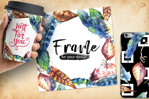 Feather bird PNG watercolor set in Illustrations - product preview 6