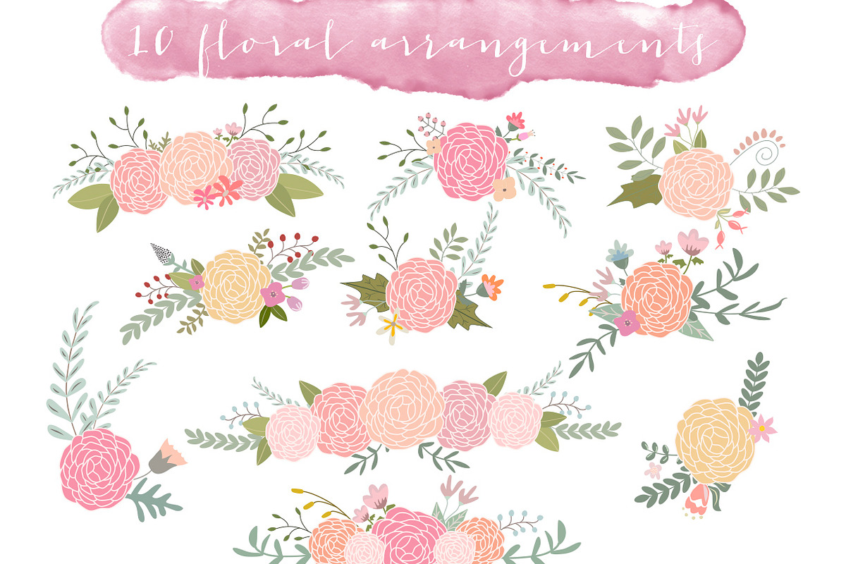 Floral arrangements, set1 in Illustrations - product preview 8