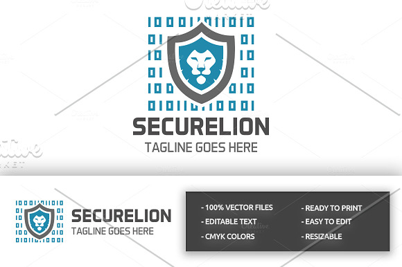 Secure Lion Logo in Logo Templates - product preview 2