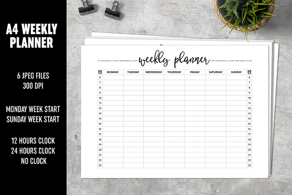 Weekly Planner A4 Minimalistic