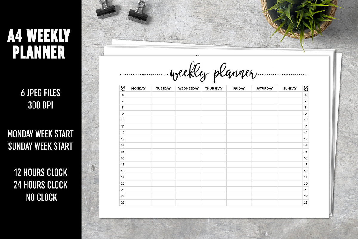 Weekly Planner A4 Minimalistic in Stationery Templates - product preview 8