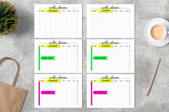 Weekly Planner A4 Minimalistic in Stationery Templates - product preview 1