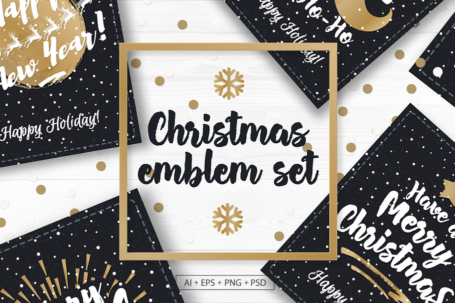 Christmas emblem set in Logo Templates - product preview 8