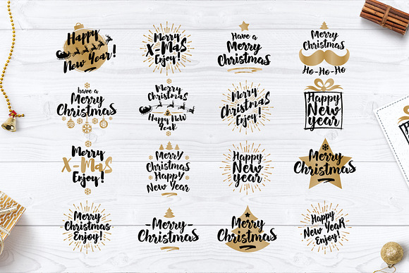 Christmas emblem set in Logo Templates - product preview 1