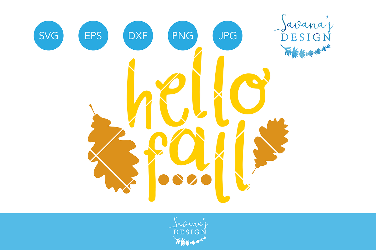Hello Fall SVG Autumn SVG Leaves SVG in Illustrations - product preview 8
