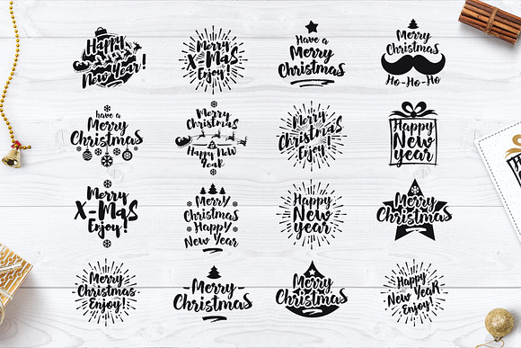 Christmas emblem set in Logo Templates - product preview 2