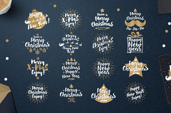Christmas emblem set in Logo Templates - product preview 3