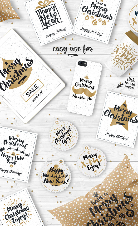 Christmas emblem set in Logo Templates - product preview 5