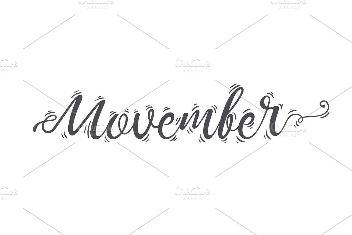 Hand lettered phrase Movember. in Illustrations - product preview 8