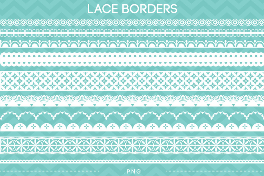 10 Lace Borders Clip Art IV