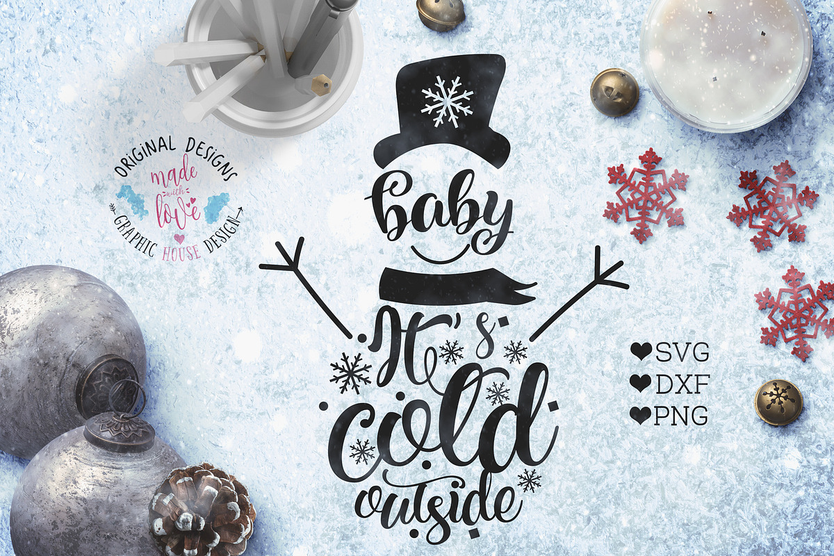 Baby it's Cold Outside Snowman in Illustrations - product preview 8