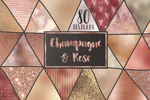 Rose gold and champagne textures