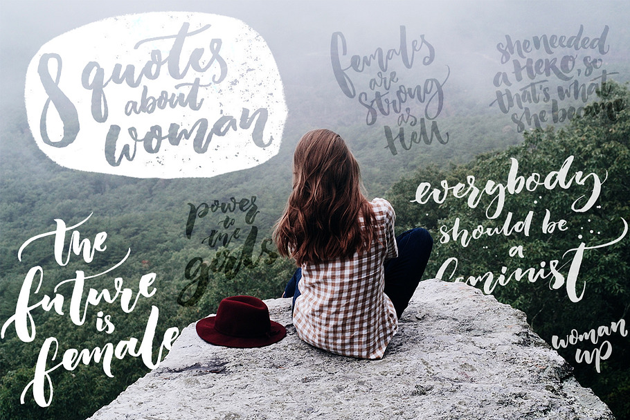 Hand lettering quotes about woman