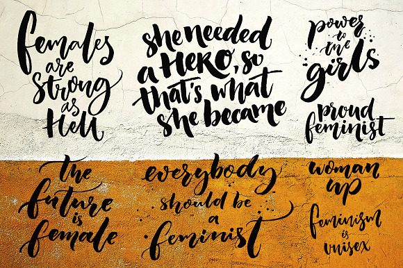 Hand lettering quotes about woman in Graphics - product preview 1