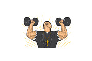 Ripped Priest Exercise Dumbbell