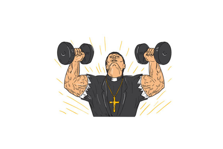 Ripped Priest Exercise Dumbbell in Illustrations - product preview 8