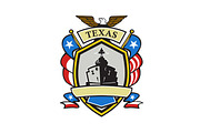 Texas Battleship Emblem Retro